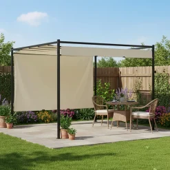 Gazebo Pergola Orientabile Telo Ècru 3x3 metri