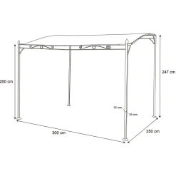 Gazebo Veranda con telo Camel 2,5x3 metri