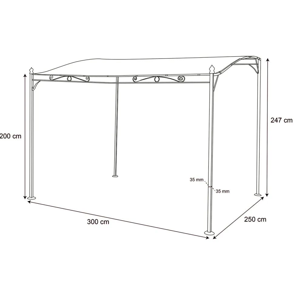 Gazebo Veranda con telo Camel 2,5x3 metri
