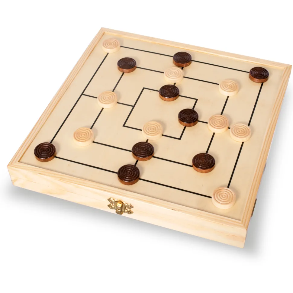 Gioco da tavolo 2 in 1 in legno Dama & Tris