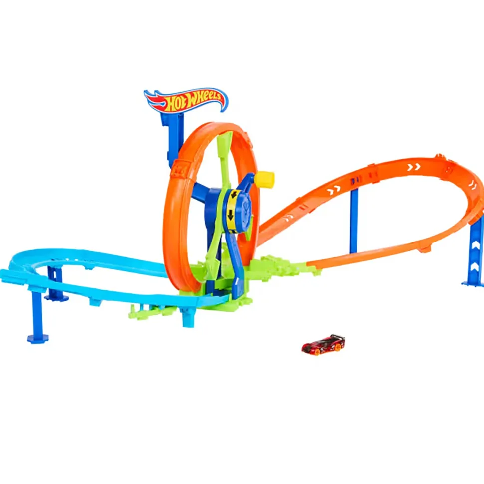 Hot Wheels Action Pista Loop Rotante Playset con Veicolo Incluso