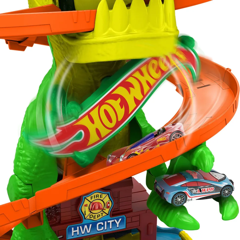 Hot Wheels City T-Rex Battaglia Infuocata – Playset con Macchinina 1:64
