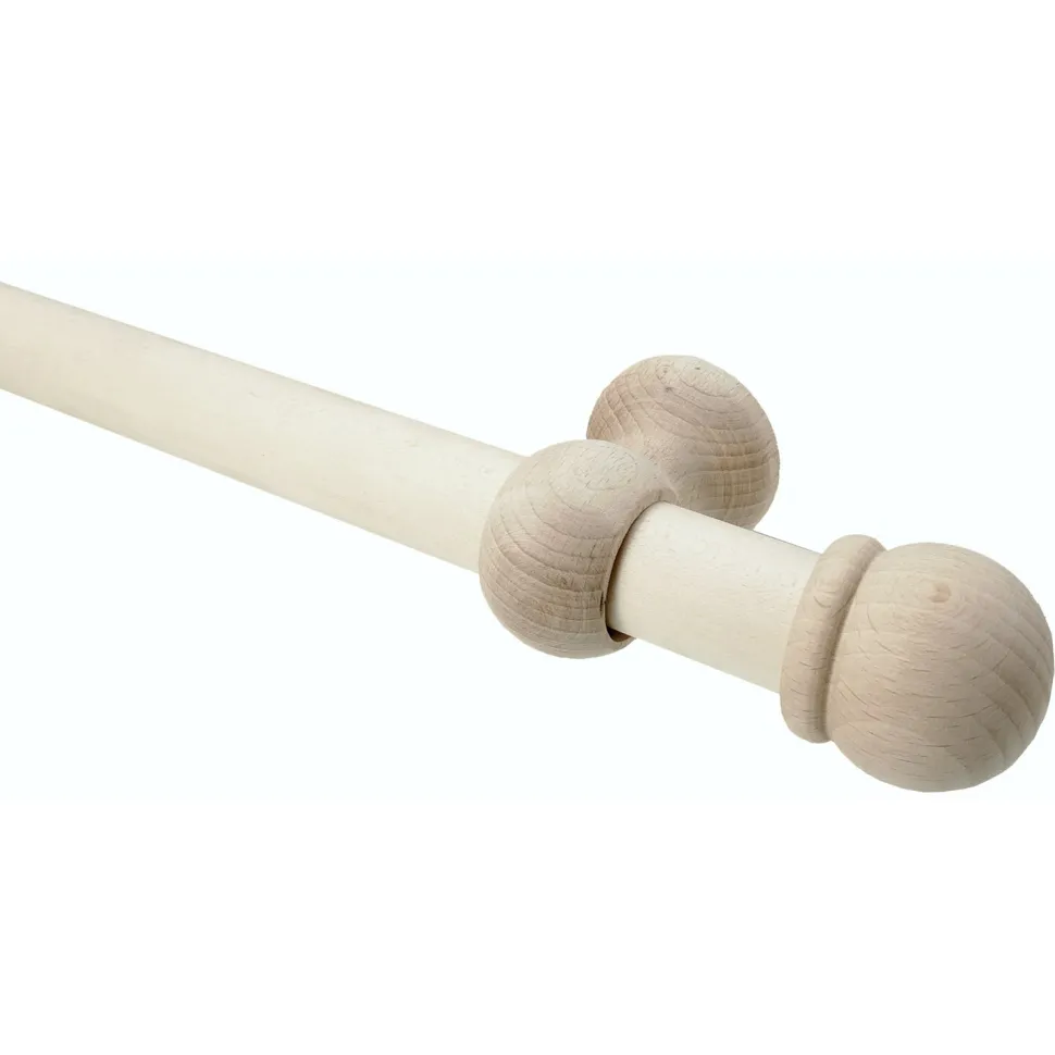 Kit Bastone in Legno per Tende Elisa Grezzo