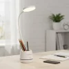 Lampada da Scrivania LED con Portapenne e Stand Smartphone Ricarica USB
