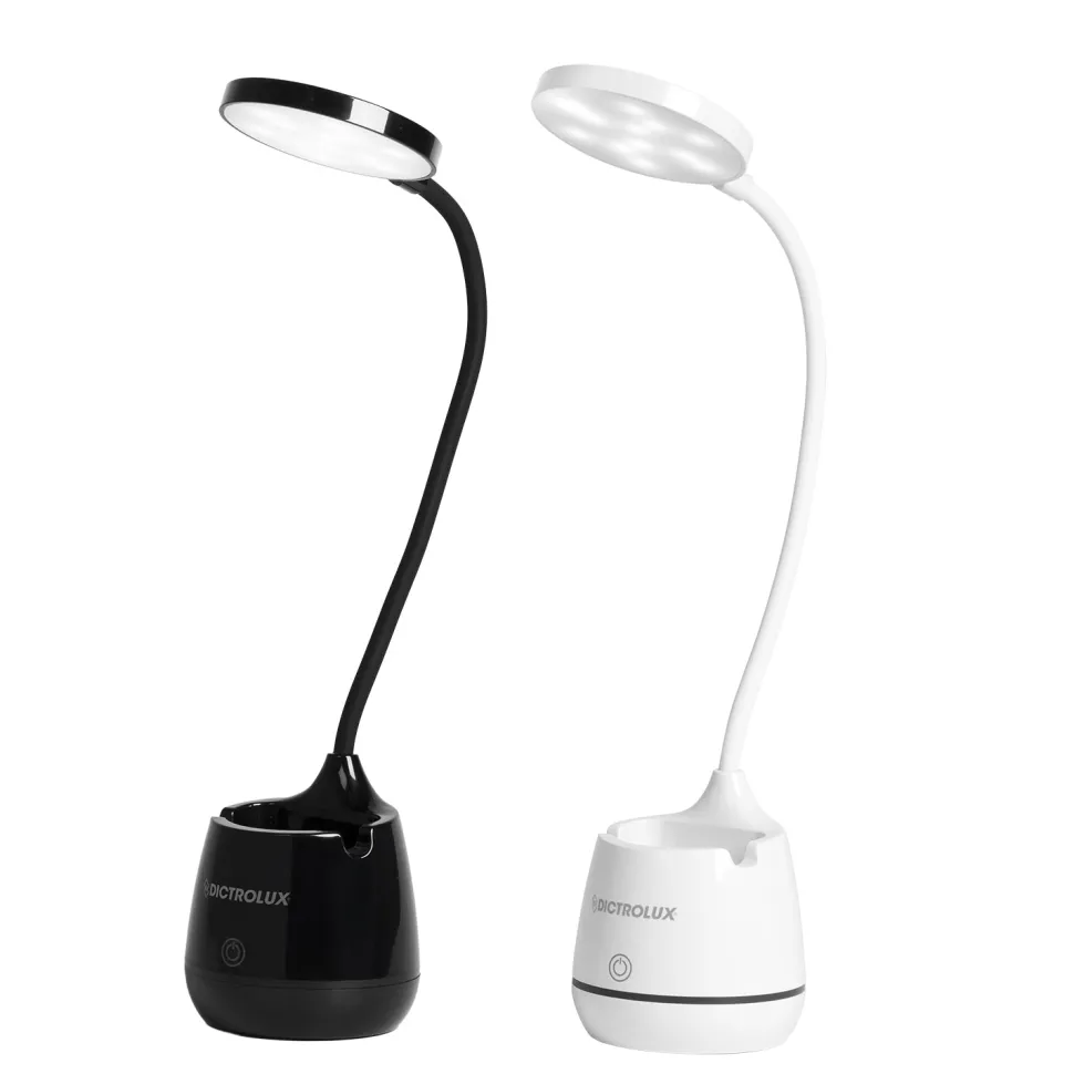Lampada da Scrivania LED con Portapenne e Stand Smartphone Ricarica USB