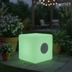 Lampada LED Ricaricabile Multicolor con Speaker Bluetooth MooNy 20x20 cm