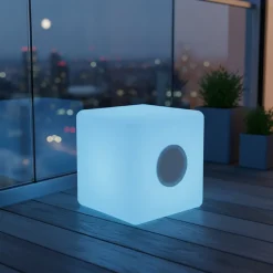 Lampada LED Ricaricabile Multicolor con Speaker Bluetooth MooNy 20x20 cm