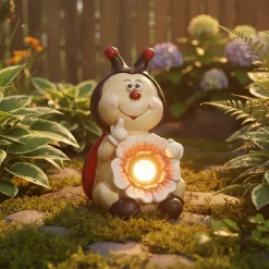Lampada Solare Decorativa da Giardino Animali Luce Calda h35 cm