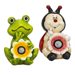 Lampada Solare Decorativa da Giardino Animali Luce Calda h35 cm