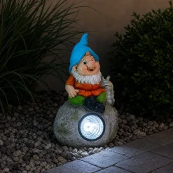 Lampada Solare Gnomo Luce Fredda da esterno h38 cm