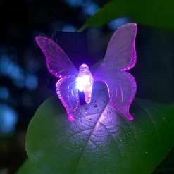 Lampada Solare LED a Farfalla con Clip Luce Naturale