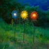 Lampada Solare Led a Fiore da giardino in metallo con picchetto h48 cm