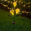 Lampada Solare LED a Fiori Luce Calda da Giardino h70 cm