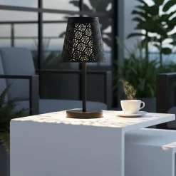 Lampada Solare LED da Esterno in Metallo Luce Naturale h28 cm