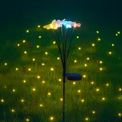 Lampada Solare Led da Giardino Multicolor a Forma di Libellule h72 cm