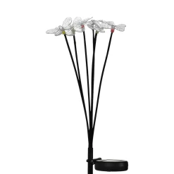 Lampada Solare Led da Giardino Multicolor a Forma di Libellule h72 cm
