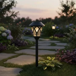 Lampada Solare Led da giardino in Plastica Luce Calda