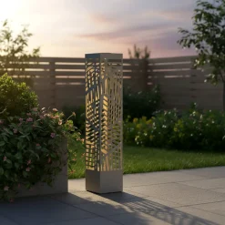 Lampada Solare Led da giardino in metallo Bianca h100 cm