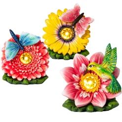 Lampada Solare LED Decorativa da Giardino Fiori h13 cm