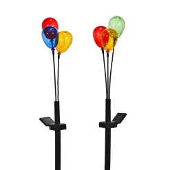 Lampada Solare LED Decorativa con Palloncini Colorati Luce Calda h66 cm