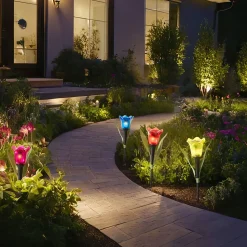 Lampada solare Led Fiore h31 cm