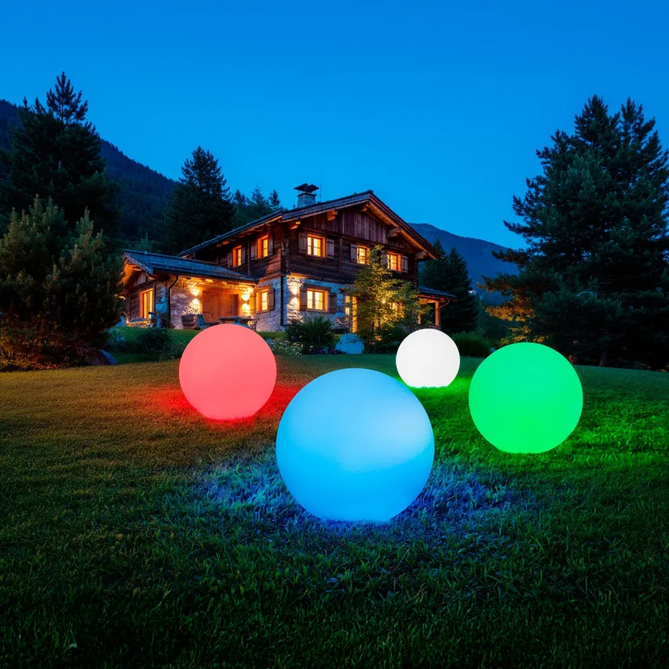 Lampada Solare Led Multicolor da esterno con telecomando MooNy diametro 40 cm