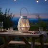 Lanterna Portacandela in Legno e Vetro con Manico Bianca h27 cm