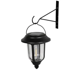 Lanterna Solare LED da giardino con Supporto a parete Luce Calda h15/18 cm