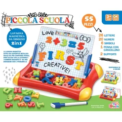 Lavagna Magnetica da disegno 2 in 1 Piccola Scuola 55 pezzi