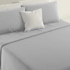 Lenzuola Completo letto Matrimoniale Marta Grigio perla 250x290 cm