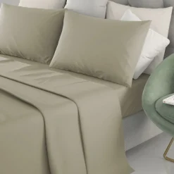 Lenzuola Completo letto Matrimoniale Marta Sabbia 250x290 cm