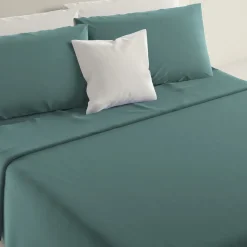 Lenzuola Completo Letto 1 Piazza e mezza Marta Verde Petrolio 185x290 cm