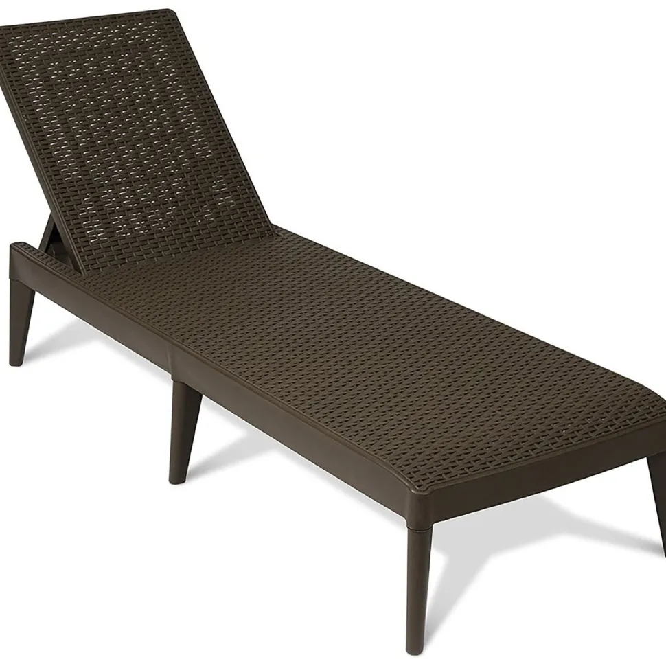 Lettino da esterno Numana Effetto Rattan Marrone con schienale regolabile