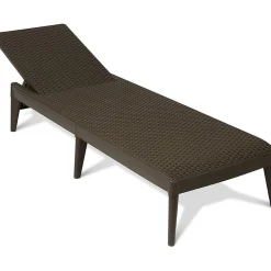 Lettino da esterno Numana Effetto Rattan Marrone con schienale regolabile
