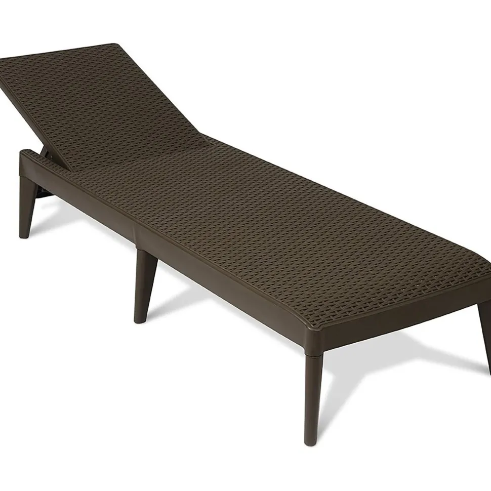 Lettino da esterno Numana Effetto Rattan Marrone con schienale regolabile