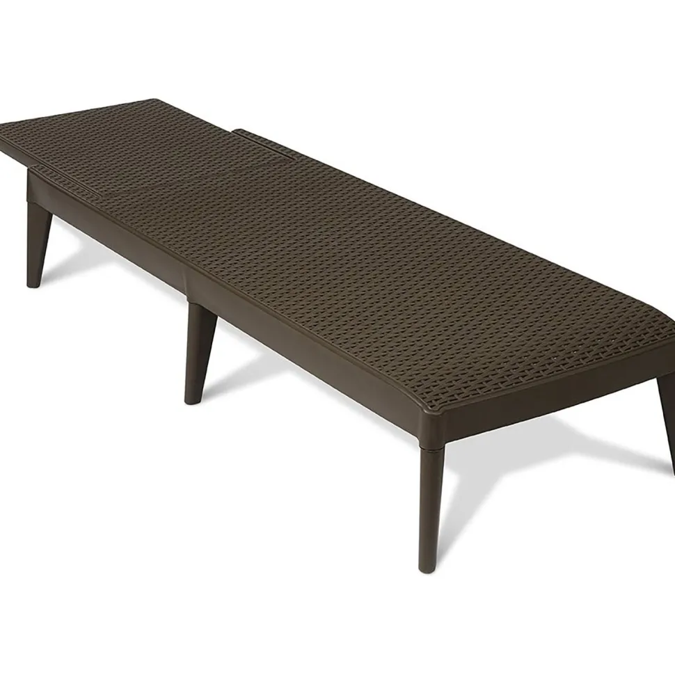 Lettino da esterno Numana Effetto Rattan Marrone con schienale regolabile