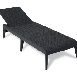Lettino da esterno Numana Effetto Rattan Antracite con schienale regolabile