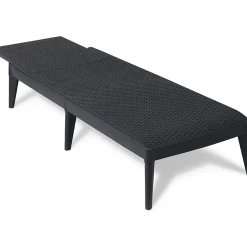 Lettino da esterno Numana Effetto Rattan Antracite con schienale regolabile