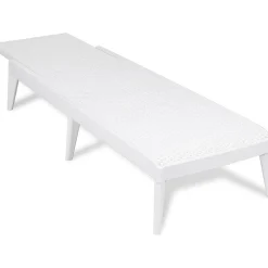 Lettino da esterno Numana Effetto Rattan Bianco con schienale regolabile