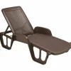 Lettino prendisole Pool Impilabile Marrone Linea Rattan