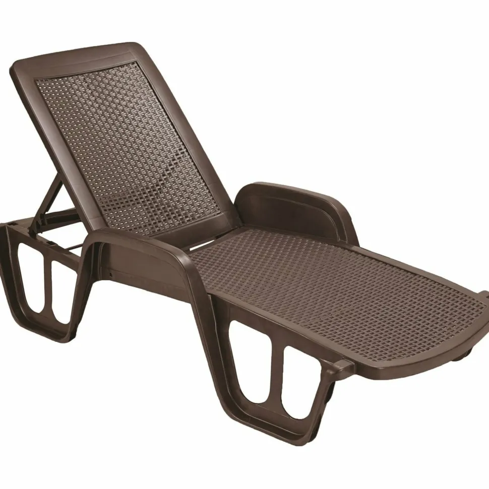 Lettino prendisole Pool Impilabile Marrone Linea Rattan
