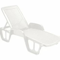 Lettino prendisole Pool Impilabile Bianco Linea Rattan