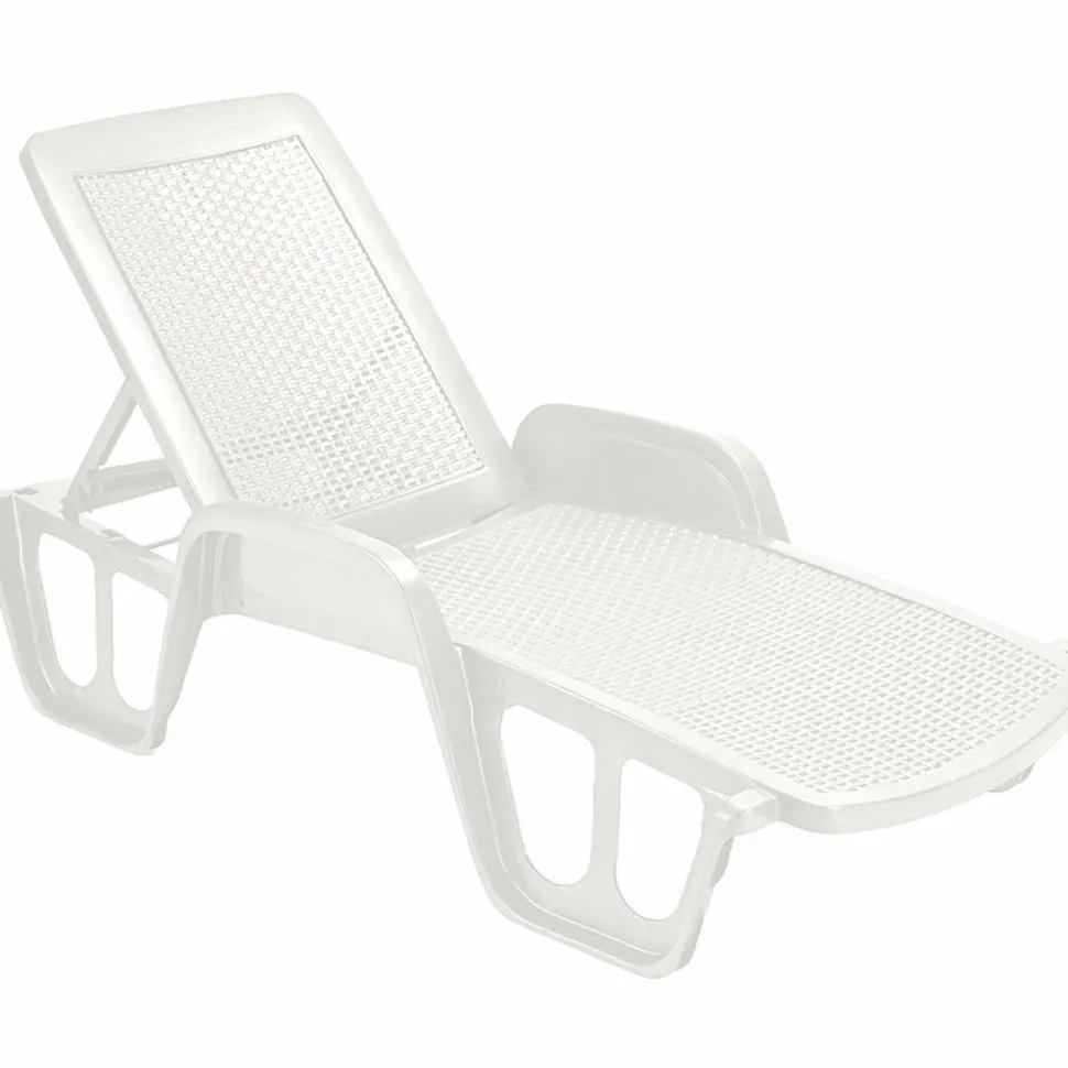 Lettino prendisole Pool Impilabile Bianco Linea Rattan