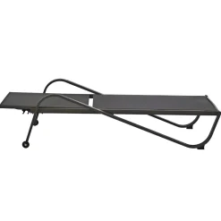Lettino Sdraio in Acciaio e Tessuto Antracite con Ruote e Schienale Regolabile h33x193x73 cm