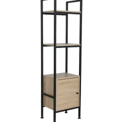 Libreria in legno truciolare e metallo Nero Linea Hamilton