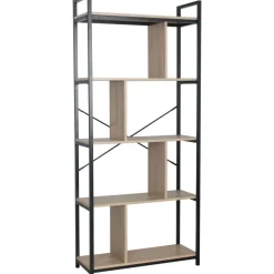 Libreria in legno truciolare e metallo Nero Linea Hamilton