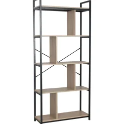 Libreria in legno truciolare e metallo Nero Linea Hamilton