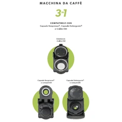 Macchina da caffè 3 in 1 Jeanette Black 1450 Watt