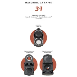 Macchina da caffè 3 in 1 Jeanette White 1450 Watt