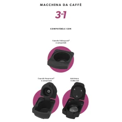 Macchina da caffè 3 in 1 Milvia White 1400 Watt